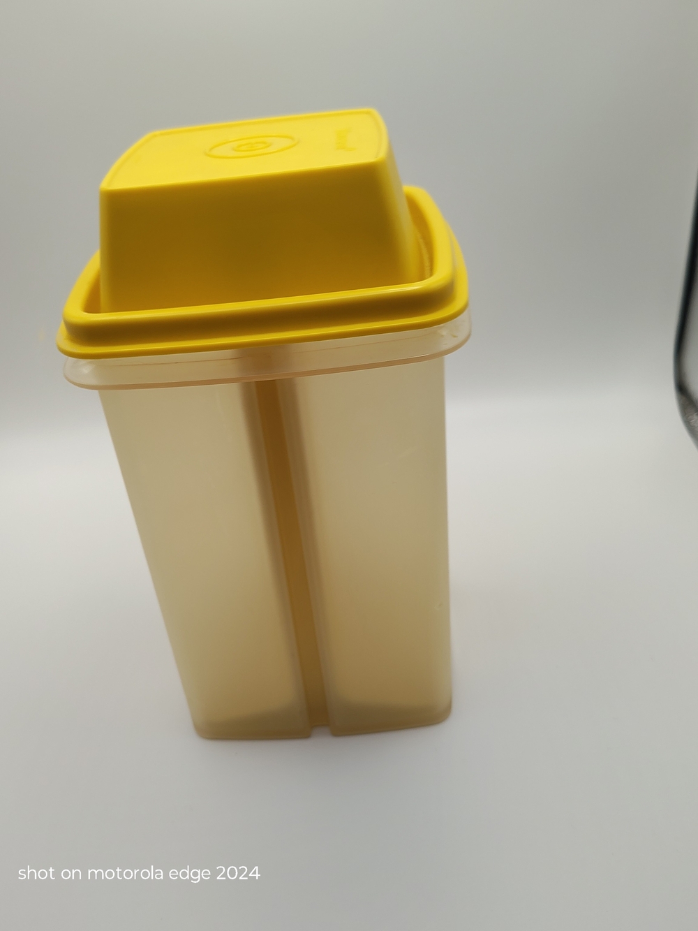 Yellow Plastic Kitchen Storage Container with Matching Lid - Picture 3 of 10